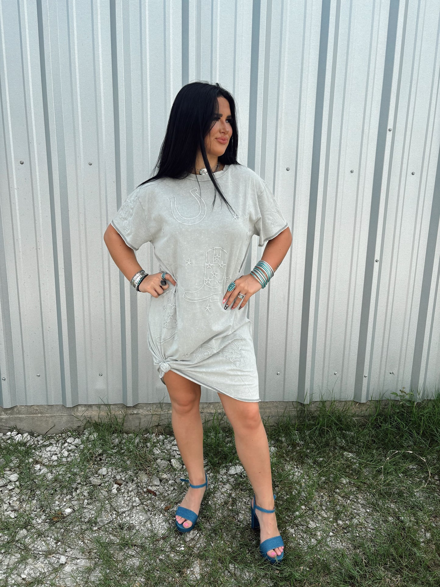 The Monochrome Cowgirl T- Shirt Dress