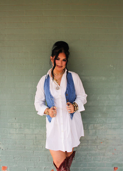 The White Button Down Dress
