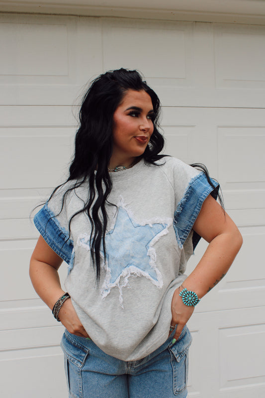 The Dallas Denim Star Top