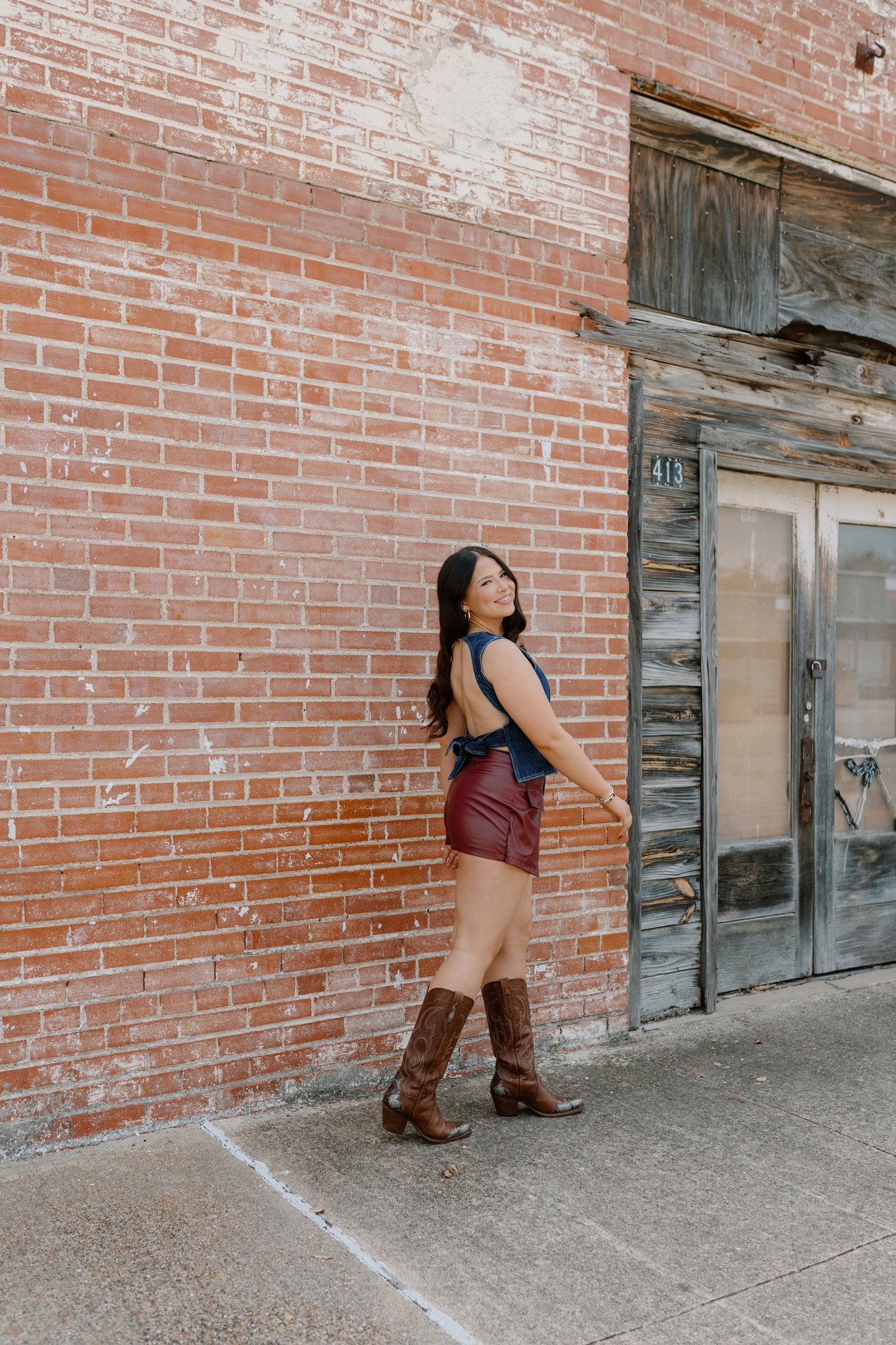 The backstage blues denim top