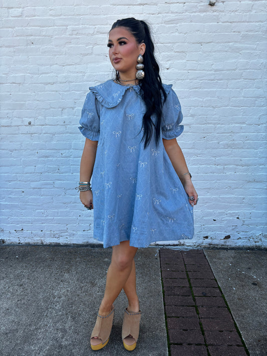 The Rayne Bow Denim Dress