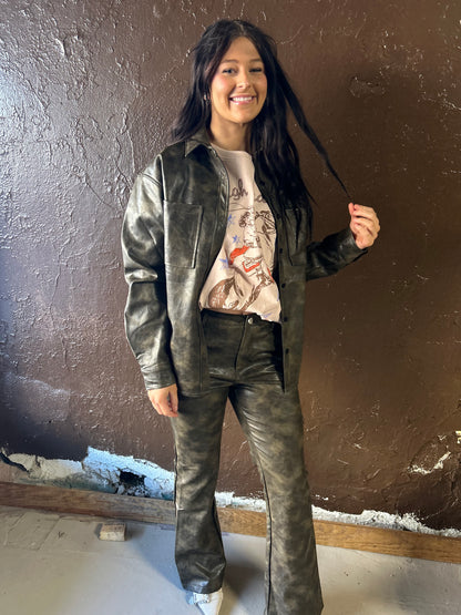 The Flared Leather Pants
