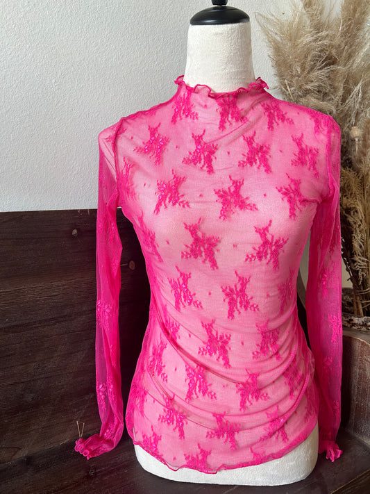 The Lacie Top in Hot Pink