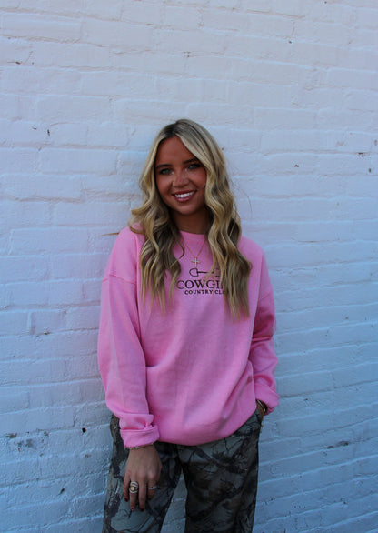 Cowgirl Country Club Pink Sweatshirt