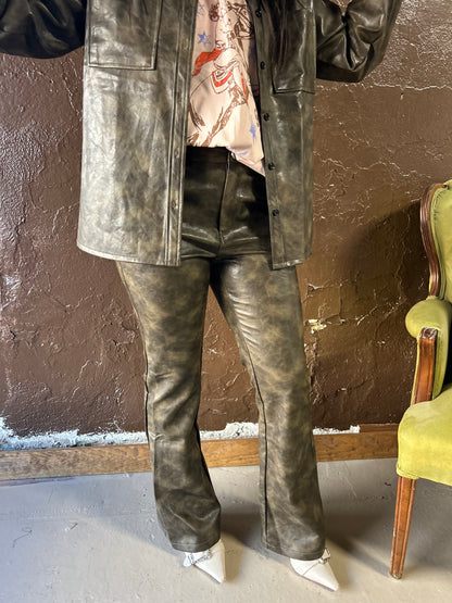 The Flared Leather Pants