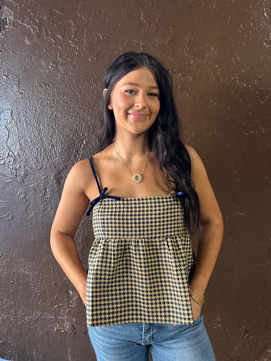 The Houndstooth Peplum Top