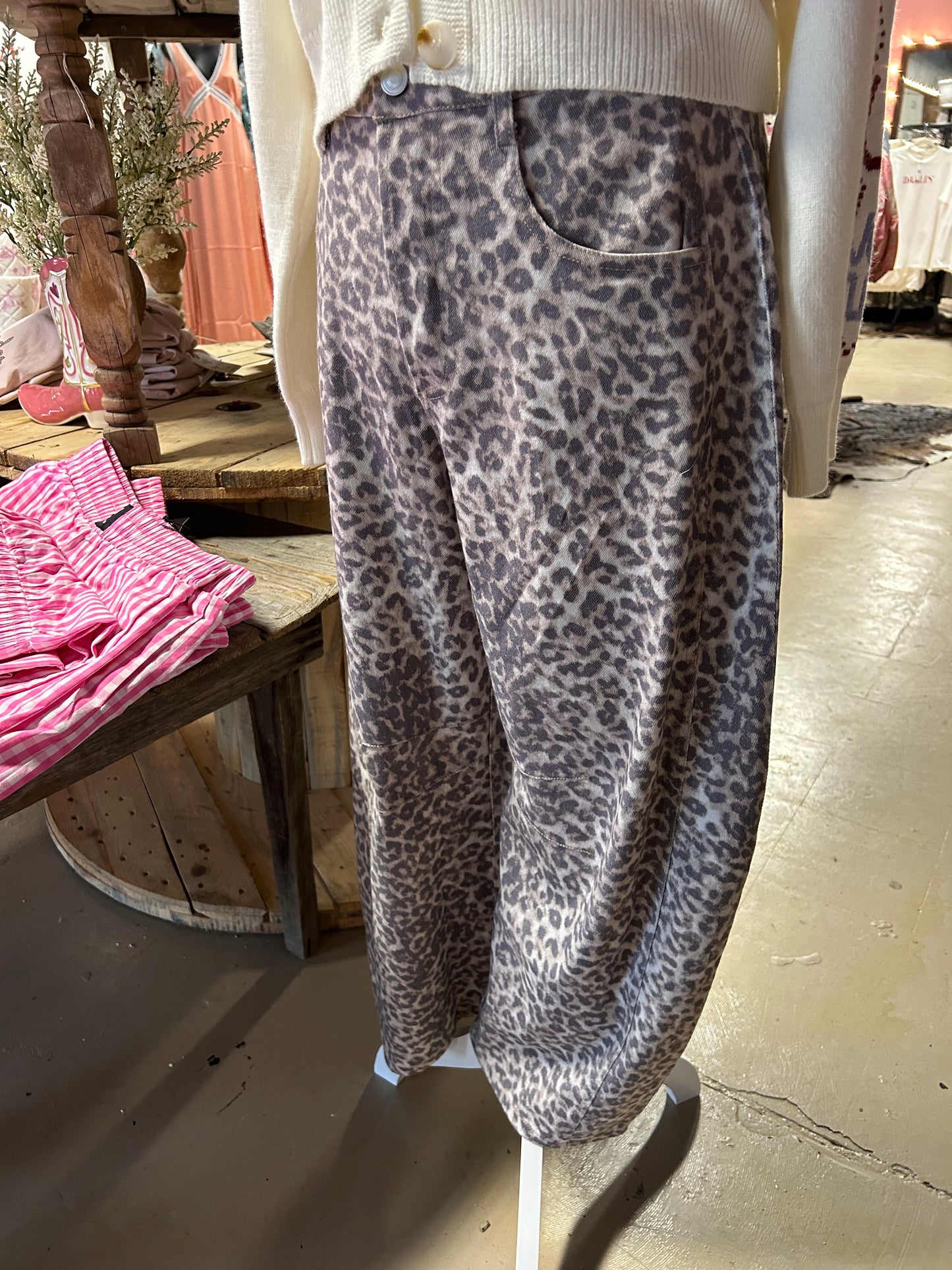 The Leopard Barrell Jeans
