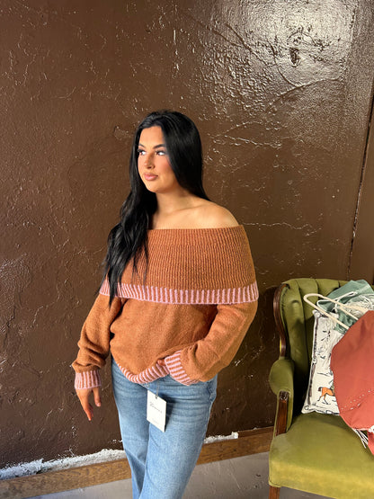 Carmel Off the Shoulder Sweater