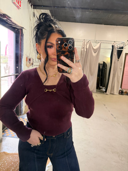 The Burgundy and Bits Top