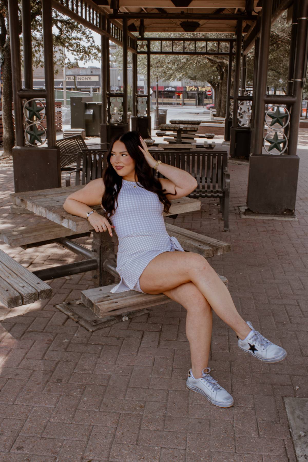 The Gig’ Em & Gingham Athlete Dress