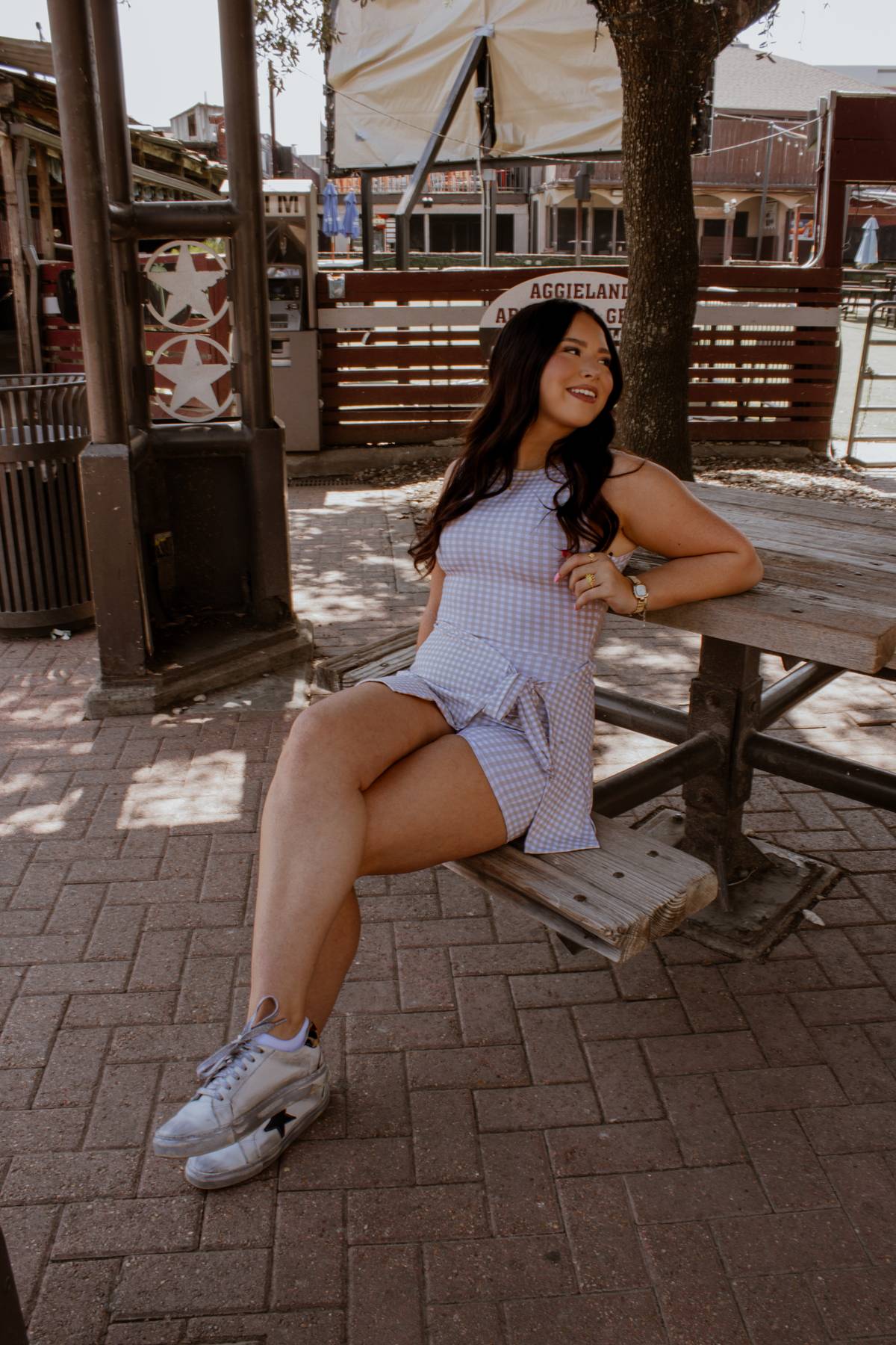 The Gig’ Em & Gingham Athlete Dress