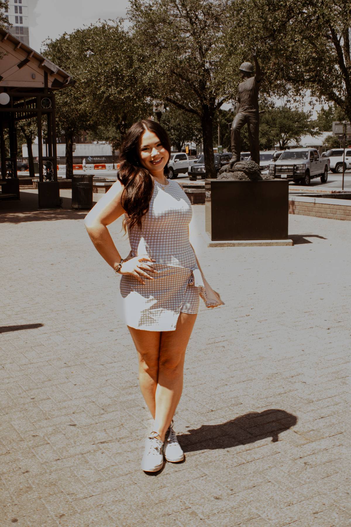 The Gig’ Em & Gingham Athlete Dress