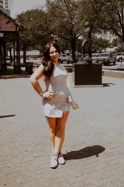 The Gig’ Em & Gingham Athlete Dress