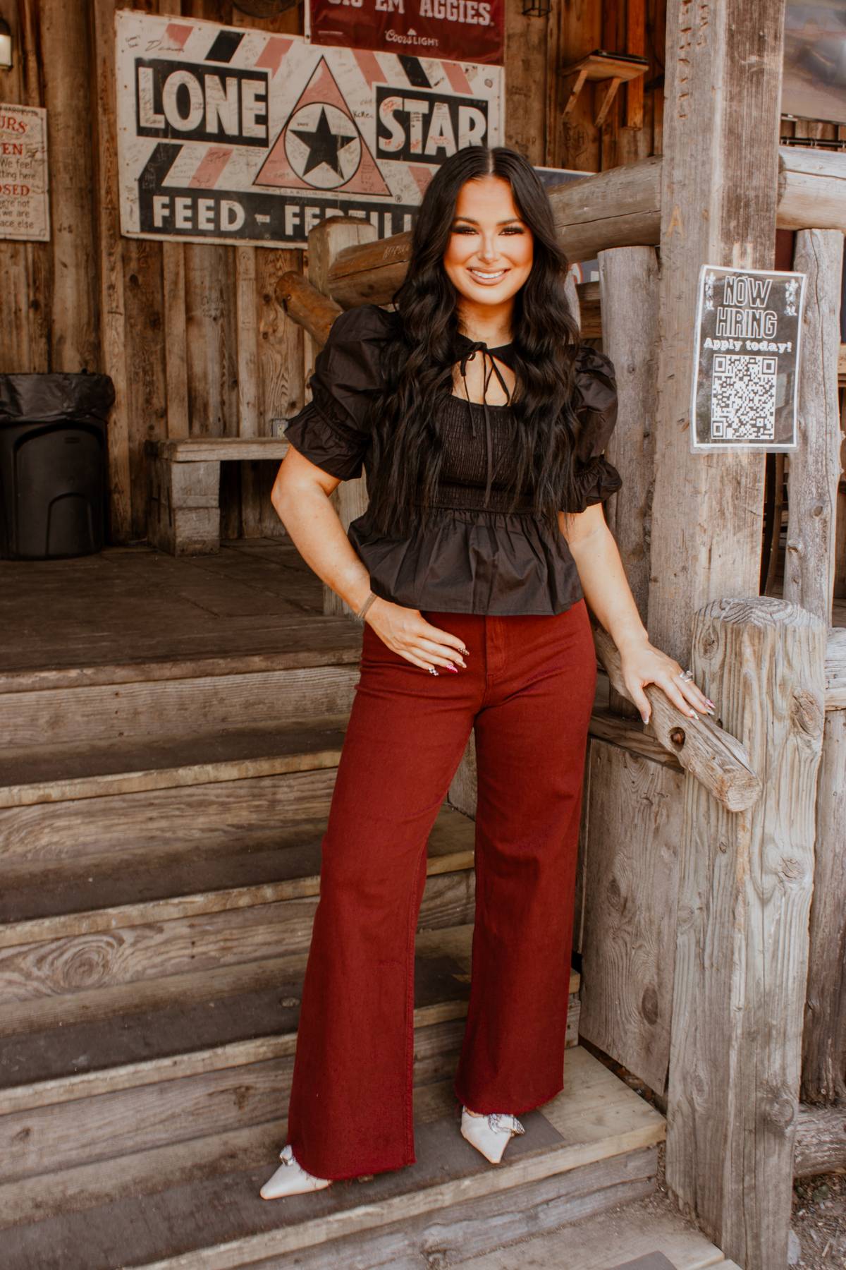 The Midnight Yell Maroon Jeans