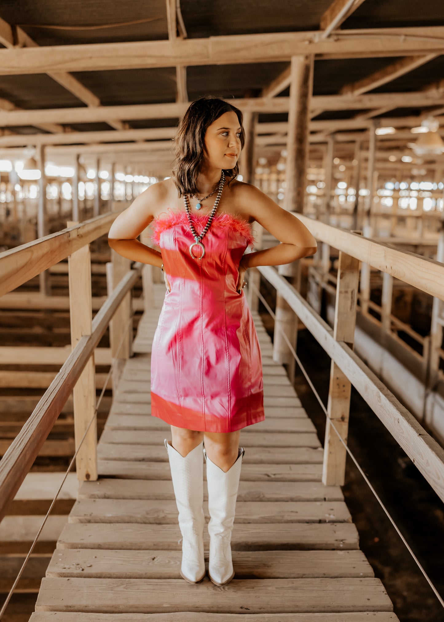 Hot Pink Leather Dress