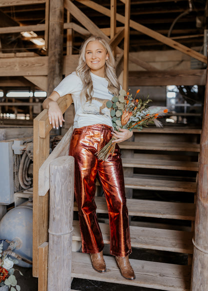 Metallic Pants/Red